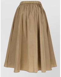 Max Mara - Taffeta Midi Skirt Elastic Waist Flared - Lyst