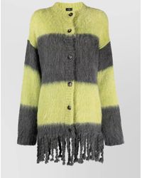 Etro - Striped Wool-Blend Fringed Cardigan - Lyst