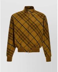 Burberry - Check Print Bomber Jacket - Lyst