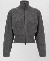Brunello Cucinelli - Cashmere Ribbed Cropped Zip-Up Cardigan - Lyst