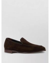 Crockett & Jones - Suede Salcombre Loafers Almond Toe Design - Lyst