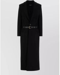 DSquared² - Stretch Wool Blend Tailored Coat Belted - Lyst
