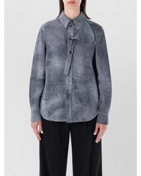 Bottega Veneta - Suede Shirt Jacket Regular Fit Long Sleeves - Lyst