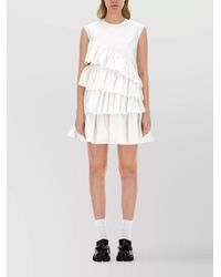 MSGM - Ruffled Cotton Mini Dress - Lyst