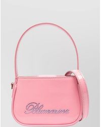 Blumarine - Patent Leather Crystal-Embellished Logo Shoulder Bag - Lyst