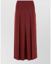 Alaïa - High Waist Stretch Viscose Blend Skirt - Lyst