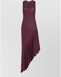 Alaïa - Asymmetrical Jersey Dress Fitted Cut Sleeveless - Lyst