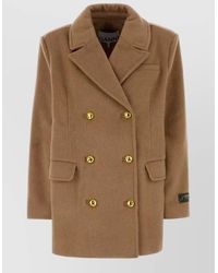 Ganni - Wool Blend Coat Double Breasted Buttons - Lyst
