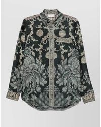 Pierre Louis Mascia - Silk Shirt Floral Print Curved Hem - Lyst