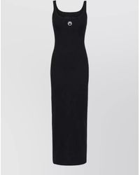 Marine Serre - Scoop Neck Sleeveless Ribbed Midi Dress - Lyst
