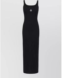 Marine Serre - Scoop Neck Sleeveless Ribbed Midi Dress - Lyst