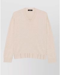 Fabiana Filippi - V Neck Long Sleeve Silk Blend Top - Lyst