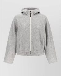 Brunello Cucinelli - Cashmere Blend Cropped Hoodie - Lyst