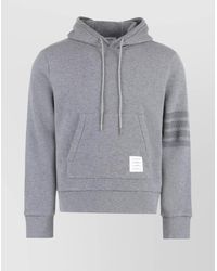 Thom Browne - Striped Knit Hoodie Tricolor Detail - Lyst