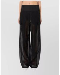 Sportmax - High Waist Wide Leg Pants Metallic Detail - Lyst