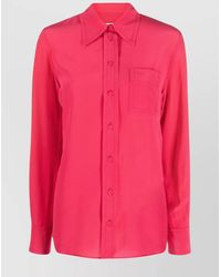 Lanvin - Button-Down Silk Shirt With Long Sleeves - Lyst