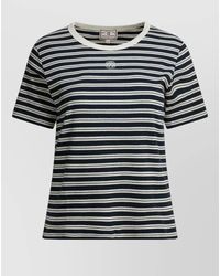 Ines De La Fressange Paris - Striped Crew Neck Short Sleeve Top - Lyst