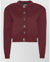 ROTATE BIRGER CHRISTENSEN - Cropped Cardigan Featuring Graphic Letters Design - Lyst