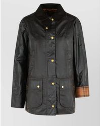 Barbour - Cotton Jacket With Collared Neck And Flap Pockets - Lyst