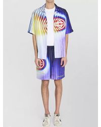 CASABLANCA - Silk Printed Short-Sleeve Camp-Collar Shirt - Lyst