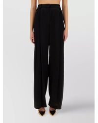 Nina Ricci - Silk Wide-Leg Pleated Trousers - Lyst