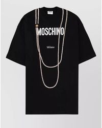 Moschino - Logo Crew Neck Graphic Pearl T Shirt - Lyst