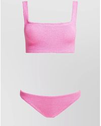 Hunza G - High-Cut Leg Square Neckline Two-Piece Set - Lyst