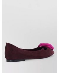 Roger Vivier - Pointed Toe Flat Pumps Floral Embellishment - Lyst