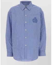 Sporty & Rich - Striped Poplin Shirt Chest Pocket Long Sleeves - Lyst