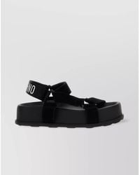 Moschino - Suede Platform Sole Sandals With Open Toe - Lyst