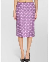 Gucci - Printed Silk Midi Pencil Skirt - Lyst