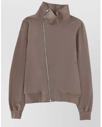 Rick Owens - Bauhaus Jogger High Collar Ribbed Sweatshirt - Lyst