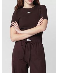 Entire studios - Ribbed Crew Neck Short Sleeve Top - Lyst