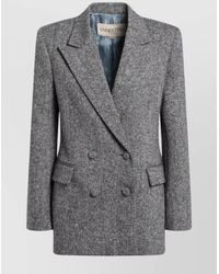 Valentino - Wool Bouclé Double-Breasted Coat - Lyst