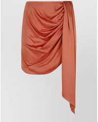 Jonathan Simkhai - Draped Satin Mini Skirt With Asymmetric Design - Lyst