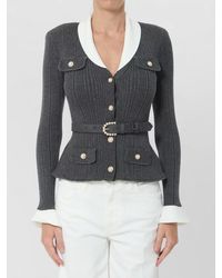 Self-Portrait - Ribbed Knit Cardigan - Lyst