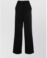 Balmain - Wool Mid-Rise Wide-Leg Trousers - Lyst