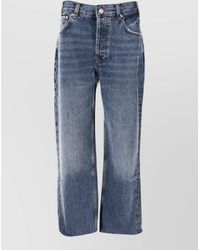Anine Bing - Denim Cropped Straight-Leg Trousers - Lyst