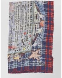 Faliero Sarti - Cashmere Modal Graphic Check Logo-Print Fringed Scarf - Lyst