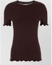 Jil Sander - Stretch Silk Blend T Shirt Crew Neck - Lyst
