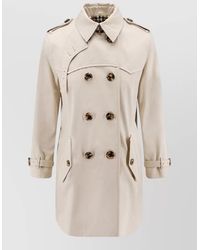 Burberry - Cotton Trench Coat Straps Buckles Epaulettes - Lyst