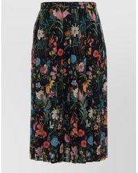 Gucci - Silk Floral-Print Pleated Midi Skirt - Lyst