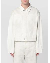 Entire studios - Collared Neck Denim Jacket Side Pockets - Lyst