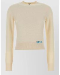 Loewe - Cropped Wool Sweater Long Sleeves Ribbed Hem - Lyst