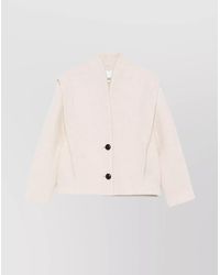 Isabel Marant - Wool Jacket With Structured Shoulders And Collarless Design - Lyst