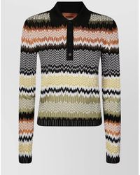 Missoni - Polo Collared Chevron Pattern Long Sleeves - Lyst