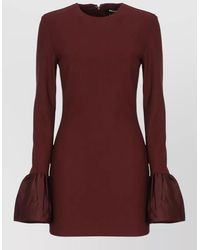 ROTATE BIRGER CHRISTENSEN - Long-Sleeve Round-Neck Mini Dress - Lyst