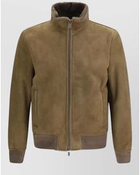 Salvatore Santoro - Suede High-Neck Bomber Jacket - Lyst