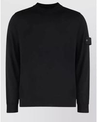 Stone Island - Crew Neck Virgin Wool Long Sleeve Sweater - Lyst
