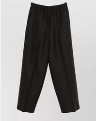 Ami Paris - Virgin Wool Wide-Leg Cropped Trousers - Lyst